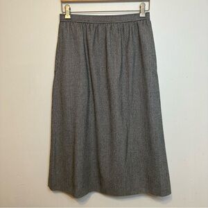 Vintage Evan-Picone 12 Wool Gathered Skirt Women's Houndstooth Black & Ivory